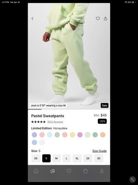 Pastel Honeydew Sweatpants comfrt  unisex size S unisex